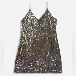 Silver Sequin Mini Dress New Years Eve